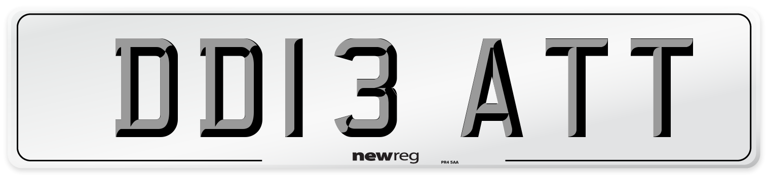 DD13 ATT Number Plate from New Reg